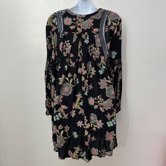 Free People Just The‎ Two Of Us Printed V Neck Floral Swing Tunic  Small - Picture 5 of 9
